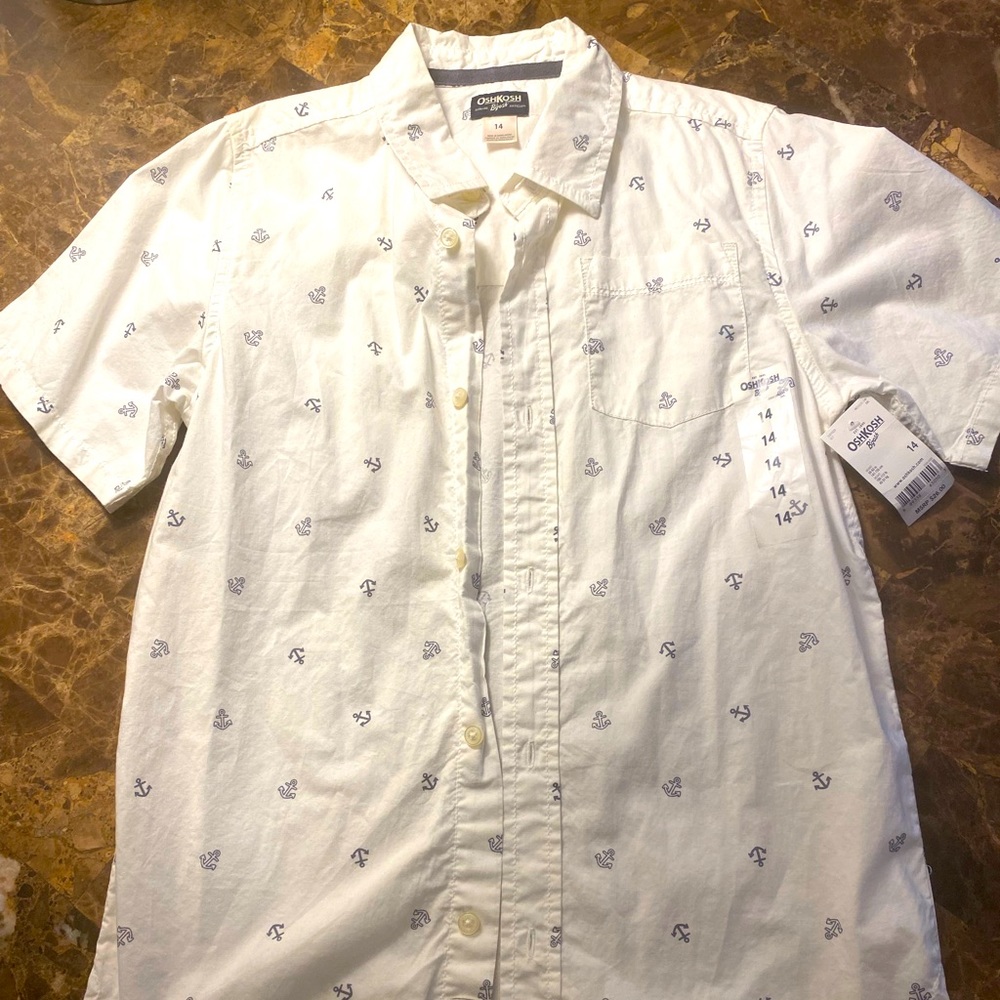 OshKosh B’Gosh NWT short sleeve boys shirt, size 14
